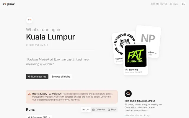 Preview of the JomLari home page (opens jomlari.app)